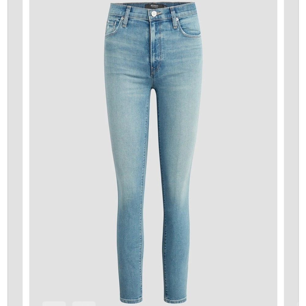 HUDSON Barbara Super Skinny Ankle Jeans Light Blue Wash Denim Size 27